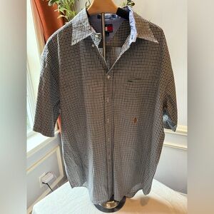 Tommy Hilfiger Check Button Up Shirt XL Short Sleeve Cotton